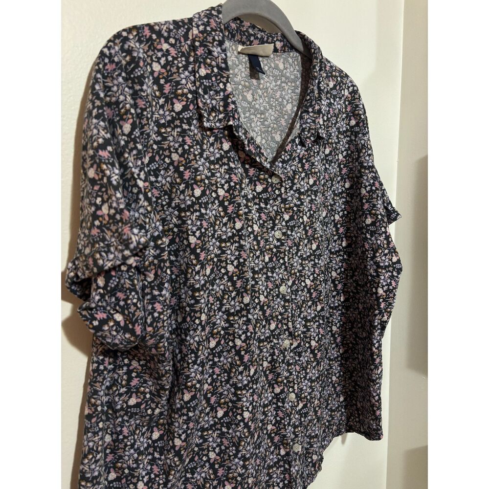 Universal Thread Floral Button Up Blouse XXL Cott… - image 5